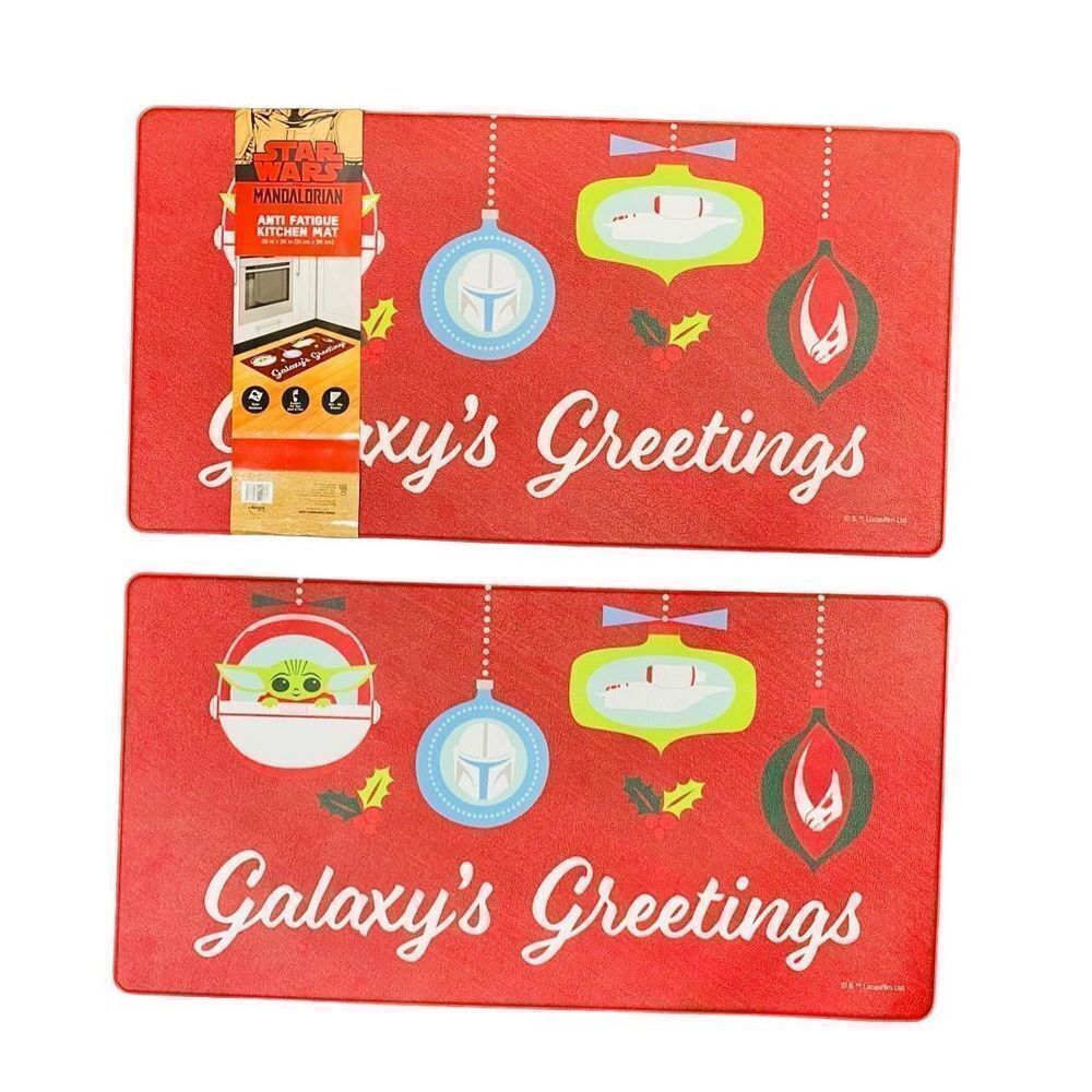 New 2Pk- Disney Star Wars Mandalorian Baby Yoda Anti Fatigue Kitchen Mat 20x39